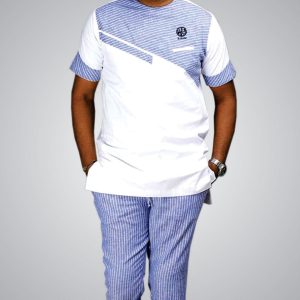 Men Fashion Linen | Blue Stripes