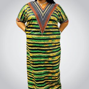 Women Bubu Gown |  Green Strokes