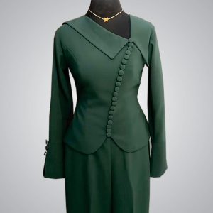 Women Crepe Suit |  Green