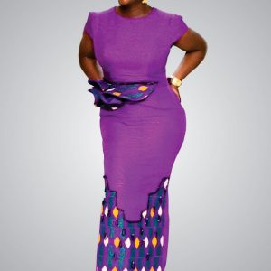 Women Crepe Gown |  Ankara Mix